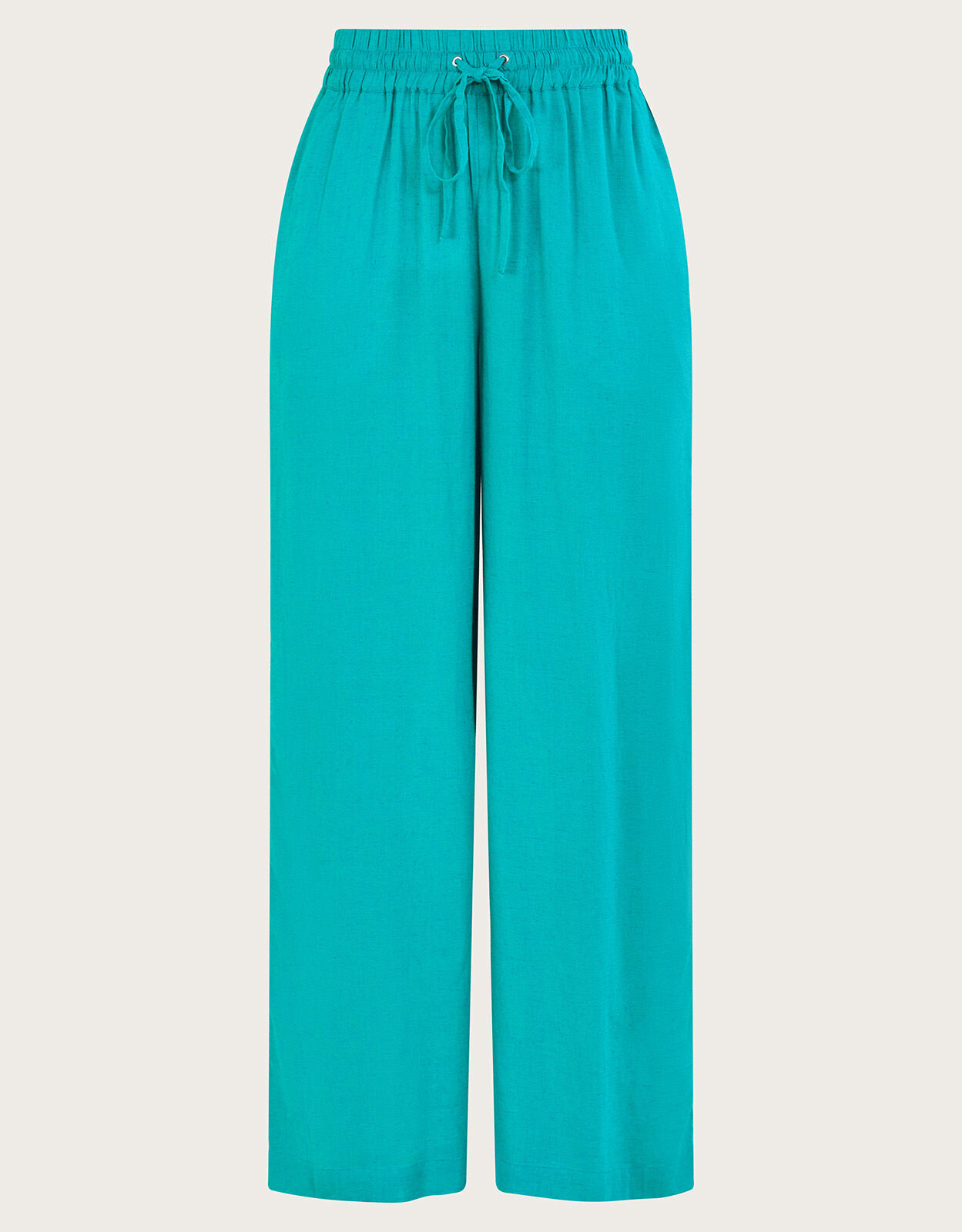 Blue Wool Chambray Pleated Trousers