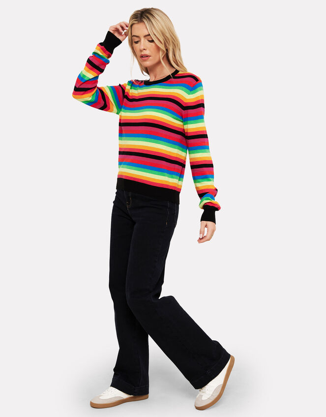 WISPR Rainbow Crew Neck Sweater, Black (BLACK), large