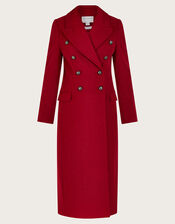 Daria Double-Breasted Coat, Red (RED), large
