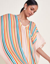 Opal Stripe Kaftan, White (WHITE), large