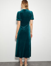 Veronique Velvet Bow Midi Dress, PEACOCK, large