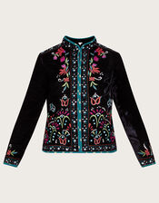 Maeve Embroidered Jacket, Black (BLACK), large