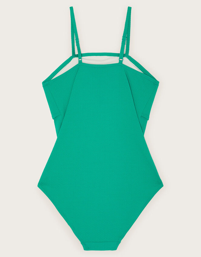 Bow Textured Swimsuit Green, Girls' Beach & Swimwear