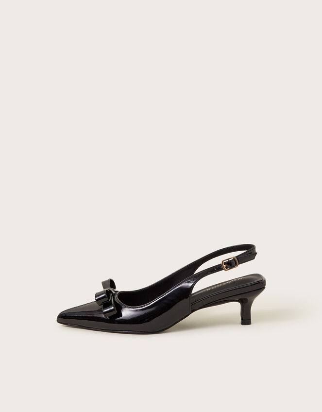 Mira Patent Slingback Heels, Black (BLACK), large