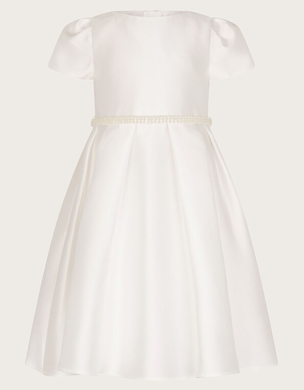 Henrietta Pearl Belt Dress, Ivory (IVORY), large