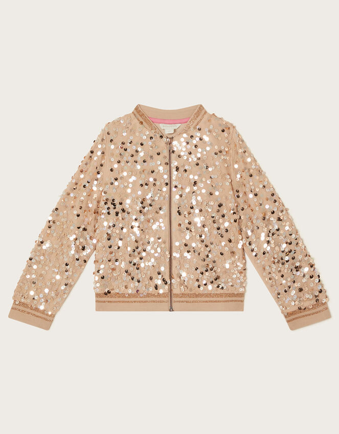 Sequin Bomber Jacket , Gold (GOLD), large