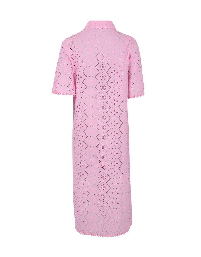 Crās Broderie Midi Shirt Dress, Pink (PINK), large