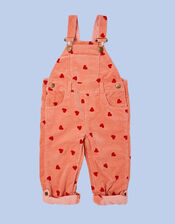 Dotty Dungarees Heart Print Dungarees, Pink (PINK), large