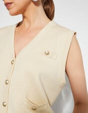 Sky Sleeveless Cardigan, Ivory (IVORY), large