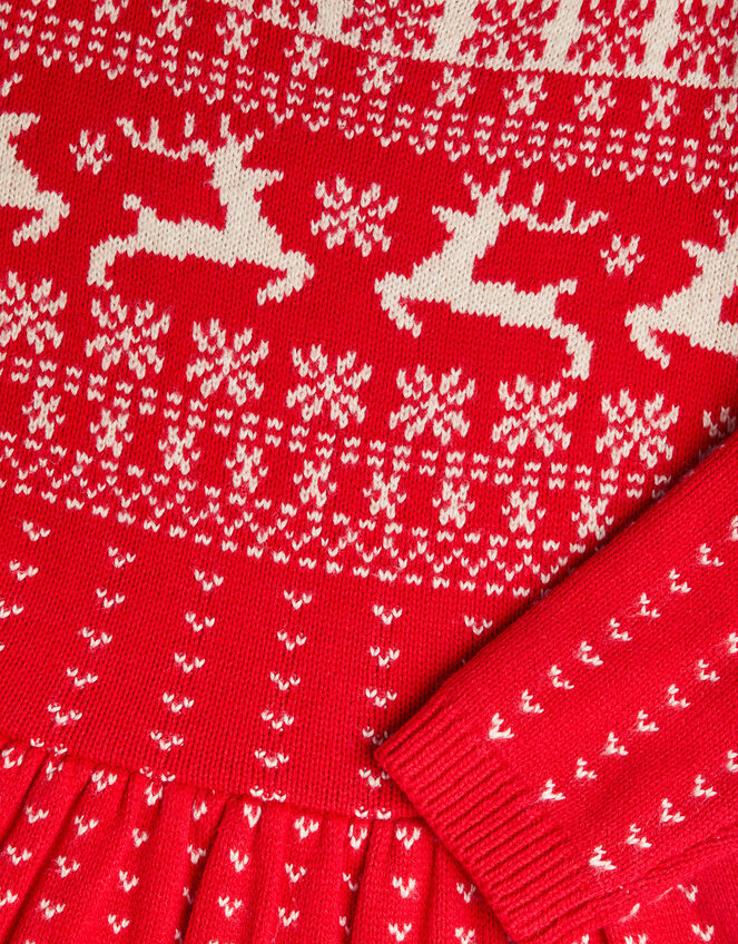 Christmas Fair Isle Jumper Dress, Red (RED), large