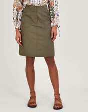 Plain Longline Cargo Skirt, Green (KHAKI), large