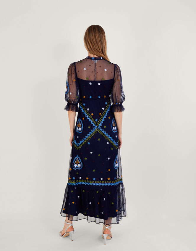 AUDEN EMBROIDERY MAXI IN BLUE