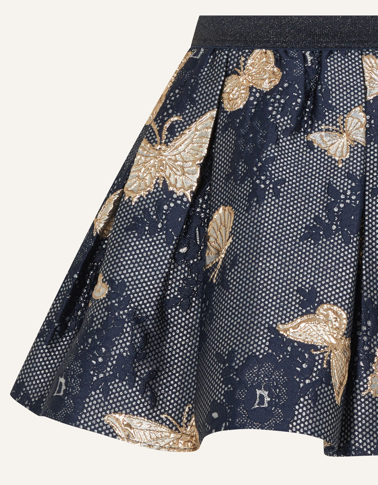 Butterfly Print Jacquard Skirt Blue