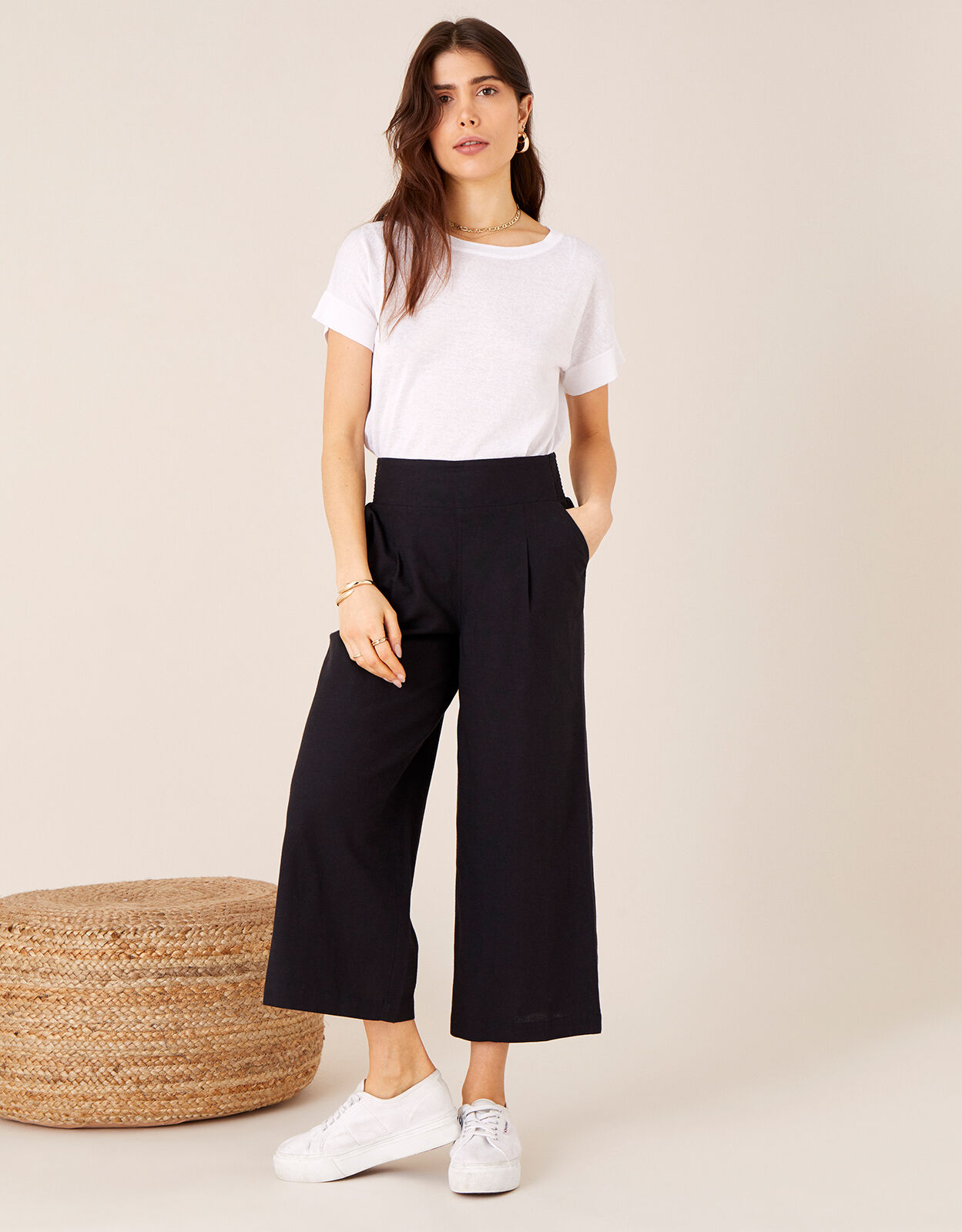 CROPPED STRIPED TROUSERS