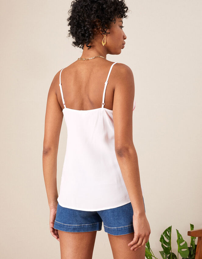 Ruffled Embroidered Cami with LENZING™ ECOVERO™ Ivory