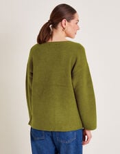 Luci Longline Jumper, Green (OLIVE), large