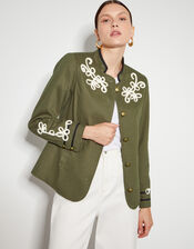 Eden Cornelli Embroidered Jacket, Green (KHAKI), large