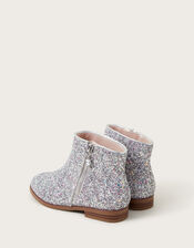 Glitter Chelsea Boots, Silver (SILVER), large