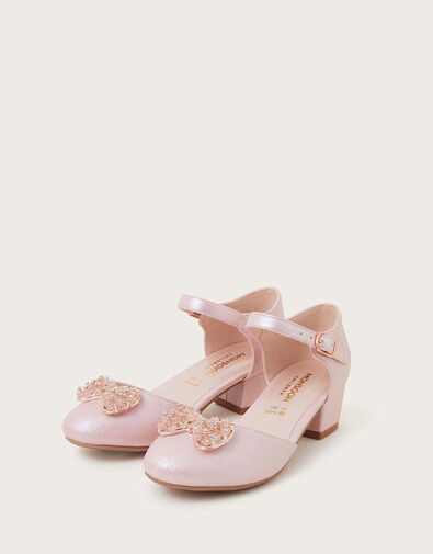 Flower Bow Two-Part Heels, Pink (PINK), large