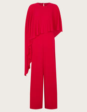 Delia Drape Jumpsuit, Red (RED), large