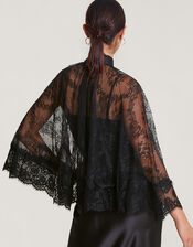 Luana Lace Cape, Black (BLACK), large