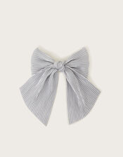 Metallic Plisse Bow Hair Clip, , large