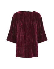 East Crinkle Velvet T-Shirt, Purple (RASPBERRY), large