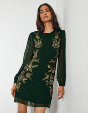 Emma Embellished Tunic Dress, Green (GREEN), large