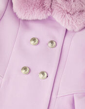 Double Breasted Skirted Smart Coat, Purple (LILAC), large