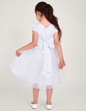 Tulle Bridesmaid Communion Dress, White (WHITE), large