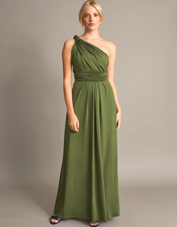 Thea Twist Me Tie Me Maxi Dress, Green (OLIVE), large