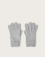 Rosa Scallop Trim Gloves, Gray (GREY), large