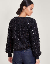 Sienna Sequin Cardigan, Black (BLACK), large