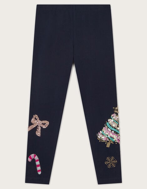 Christmas Sequin Leggings, Blue (NAVY), large