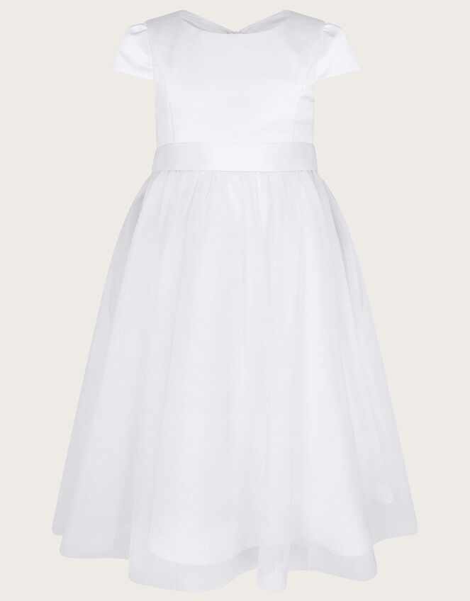 Tulle Bridesmaid Communion Dress, White (WHITE), large