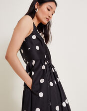 Sicily Spot Dress, Black (BLACK), large