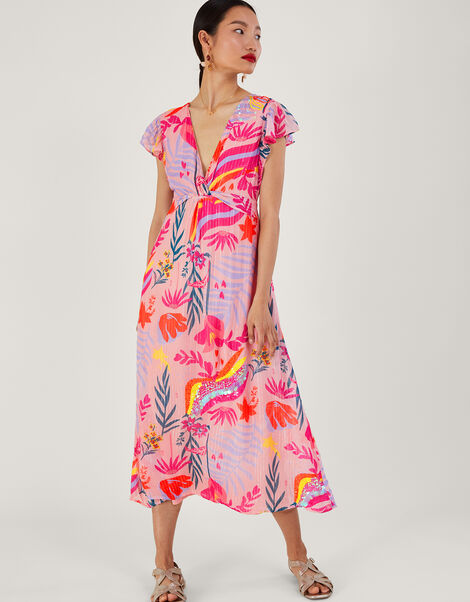 Matilda Asymmetric Dress with Recycled Polyester Pink