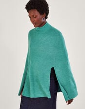 Ribbed Poncho, , large