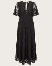 Lucia Lace Tea Dress, Black (BLACK), large