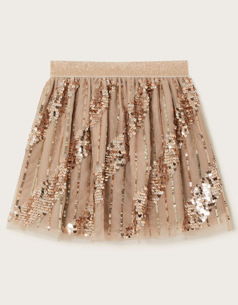 Sequin Tulle Skirt, Gold (GOLD), large