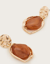 Amber Stone Drop Earrings, , large