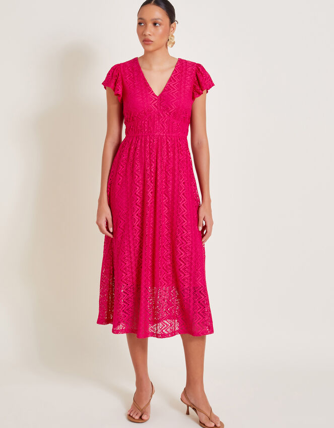 Lo Lace Jersey Dress, Pink (PINK), large