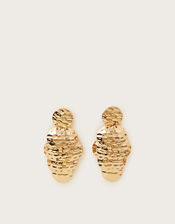 Layered Hammer Coin Drop Earrings, , large