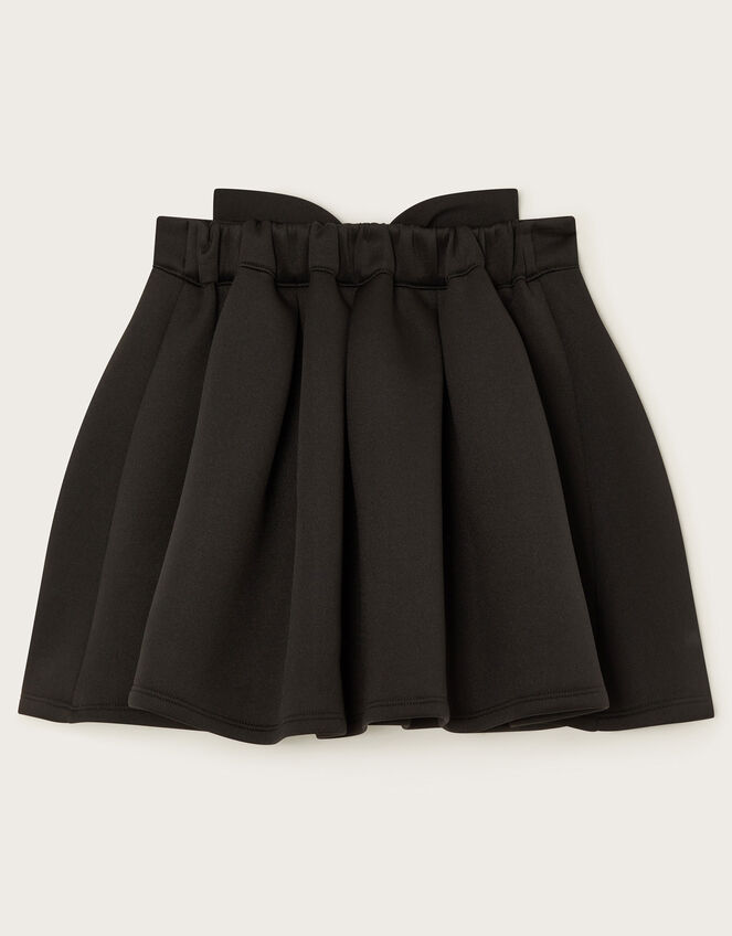 Scuba Bow Pleated Skirt , Black (BLACK), large