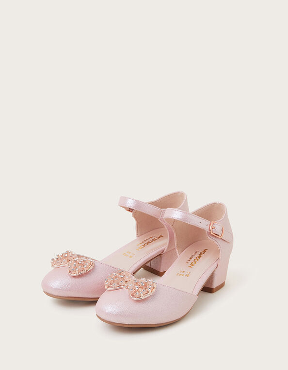 Flower Bow Two-Part Heels, Pink (PINK), large