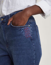 Megan Upcycled Mom Jeans, Blue (DENIM BLUE), large