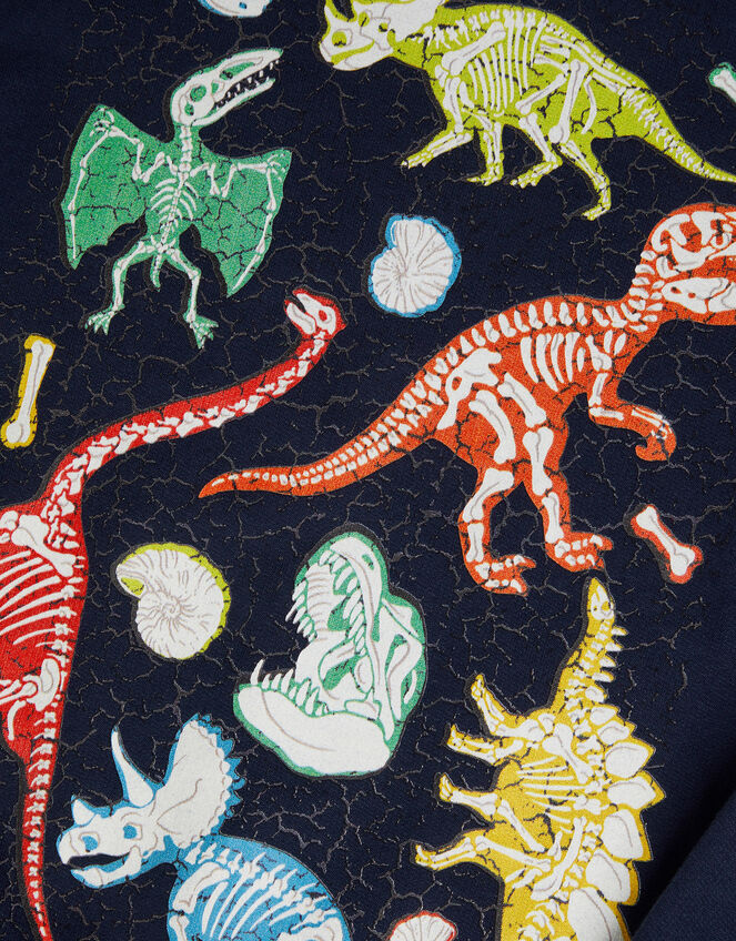 Glow In The Dark Dinosaur Sweatshirt, Blue (NAVY), large