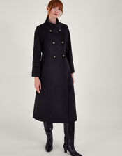 Mya Military Coat, Black (BLACK), large