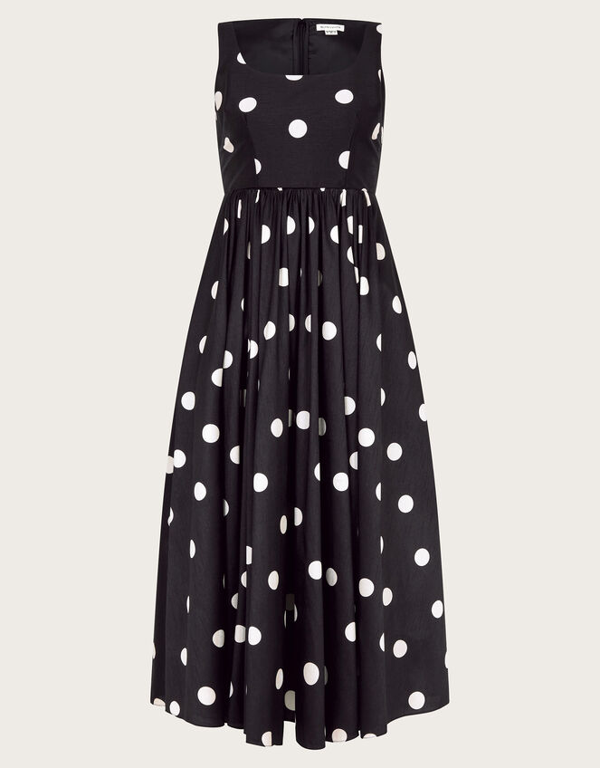 Sicily Spot Print Dress, Black (BLACK), large