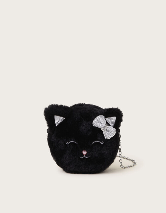 Round Faux Fur Cat Bag, , large